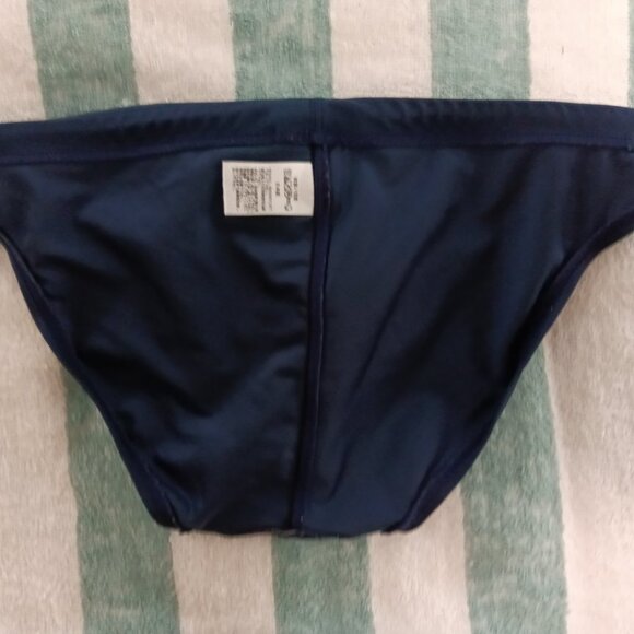 (*) VINTAGE ASICS NAVY RACER SWIM BRIEF, ASIAN SIZE "XO" (34"-36") (Pre-Owned) - Picture 7 of 8